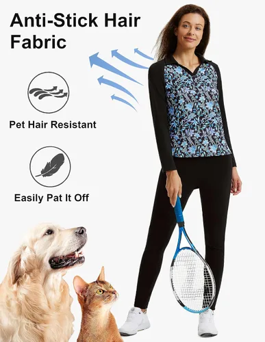 Vista 2 de JACK SMITH Women Collared Polo Shirts Long Sleeve Workout Tops for Running Hiking Exercise