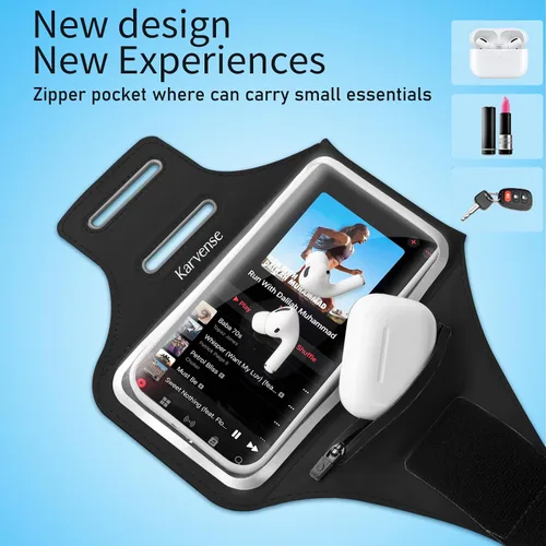 Vista 2 de Brazalete para correr, para iPhone 14 Pro Max/13 Pro Max/12 Pro Max, Samsung Galaxy S23+/Ultra, soporte para teléfono celular con correa ajustable