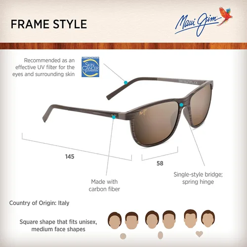 Vista 6 de Maui Jim Lentes de sol clásicos polarizados Lele Kawa para hombre y mujer