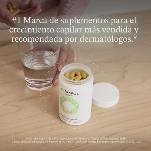 Vista 2 de Nutrafol - Suplementos para el crecimiento del cabello femenino, recomendados por dermatólogos, edades 18-44, clínicamente probados para cabello