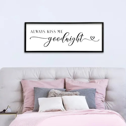 Vista 23 de Decoración de pared de Dulces Sueños sobre la cama de 32"×12" para dormitorio principal, gran letrero de Dulces Sueños, decoración de pared