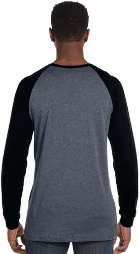 Vista 2 de Camiseta de algodón para hombres de manga larga, estilo de béisbol, S