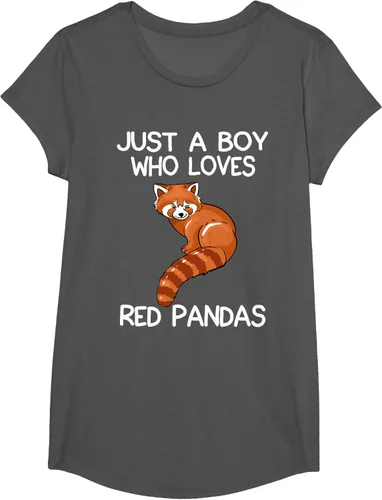 Vista 29 de Just A Boy Who Loves Red Pandas Gift - Camiseta con diseño de panda roja, Negro, S