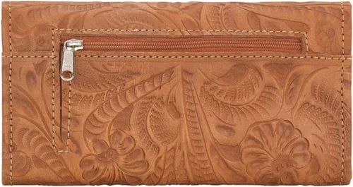 Vista 2 de American West Cartera plegable Saddle Ridge para mujer, Beige Bronceado, Billetera triple