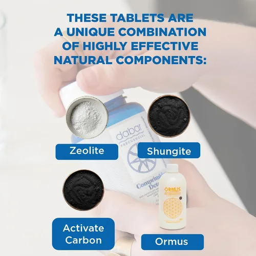 Vista 4 de Tabletas de desintoxicación: suplemento de magnesio y zeolita con shungita, minerales marinos y carbón activado para desintoxicación de metales