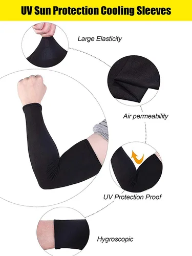 Vista 3 de Bememo 9 pares de mangas de protección UV, mangas de enfriamiento, fundas de brazo largas para hombres y mujeres