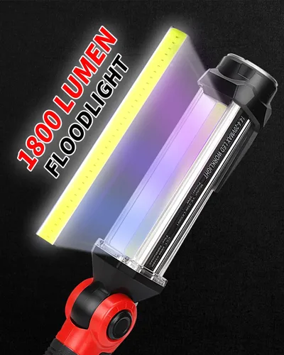 Vista 2 de Luz de trabajo LED, reflector recargable de 35 W 2000 LM, compatible con batería de iones de litio Milwaukee de 18 V, linterna de mazorca con puerto
