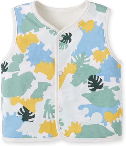 Vista 4 de pureborn Chaleco reversible para bebé, chaqueta sin mangas, para primavera, invierno, chaleco para niños