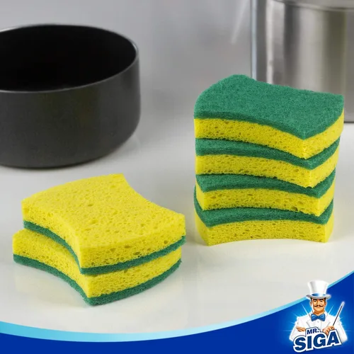 Vista 9 de MR.SIGA Esponja exfoliante de celulosa resistente, esponja de doble cara para lavar platos para cocina, paquete de 12