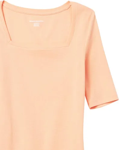 Vista 73 de Amazon Essentials - Camiseta de manga corta y cuello cuadrado para mujer