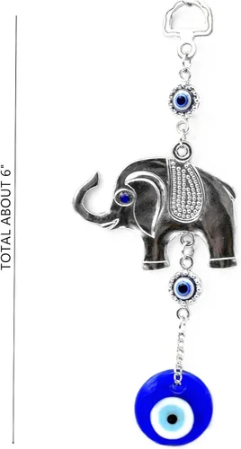 Vista 4 de Decoración para colgar en la pared de elefante azul con elefante de la suerte -021