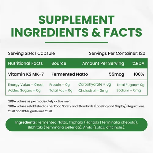 Vista 2 de Himalayan Organics Organics Suplemento de vitamina K2 a base de plantas apoya una salud ósea y cardíaca más fuerte - 120 cápsulas vegetales