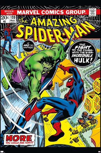 Vista 9 de Marvel Comics Amazing Spider-Man #120 - Póster de pared, 22.4 pulgadas de largo x 14.7 pulgadas de ancho, versión enmarcada de madera de granero