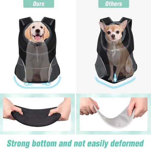 Vista 7 de YUDODO Mochila transportadora frontal para perro, ajustable y transpirable, transportadora para mascotas para perros pequeños, gatos, mochila
