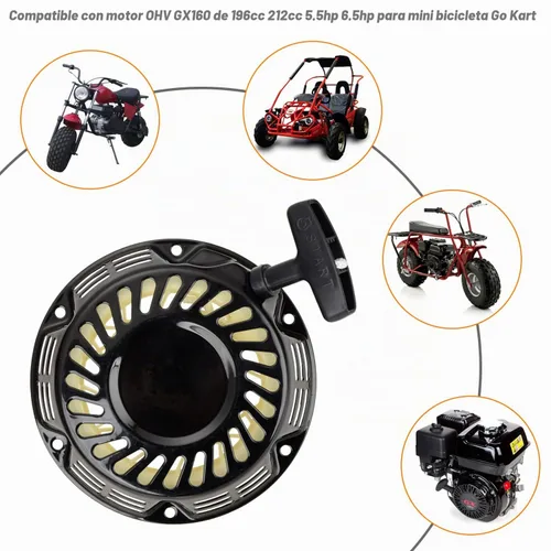 Vista 4 de FVRITO Conjunto de Arranque Manual Compatible con Motor de Retroceso Predator 212cc 196cc 6.5hp Coleman CT200U CT200U-EX BT200X Mini Bicicleta KT196