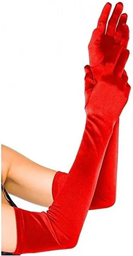 Vista 5 de Guantes largos de fiesta de ópera para mujer, guantes de satén de los años 20 y 20, disfraces hasta el codo, vestido de noche nupcial, 22 pulgadas