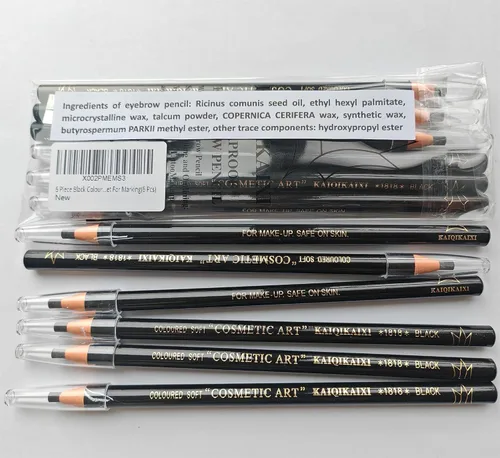 Vista 9 de Kit de maquillaje para tatuar cejas y suministros de microblading con lápices de cejas resistentes al agua - Permanentes, en 5 colores, lápices