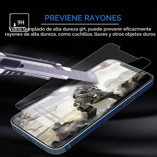 Vista 5 de Arae Protector de pantalla para iPhone 12 Pro Max, vidrio templado HD antiarañazos, funciona con la mayoría de las fundas, 6.7 pulgadas, paquete de 3