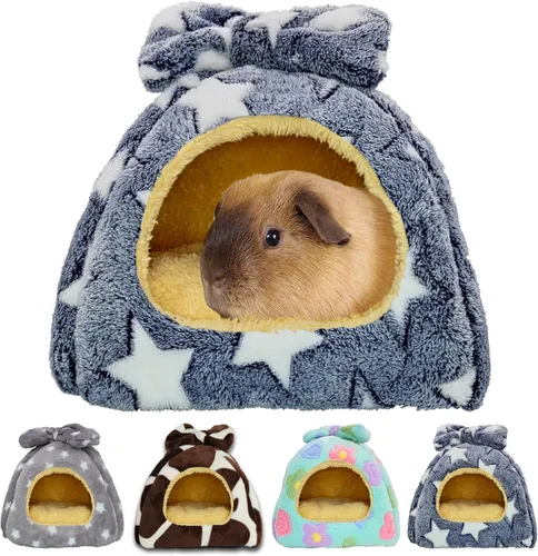 Vista 7 de Cama de conejillo de indias, accesorios de casa de escondite de conejillo de indias, cama cálida para animales pequeños, hámsters, chinchillas, Verde