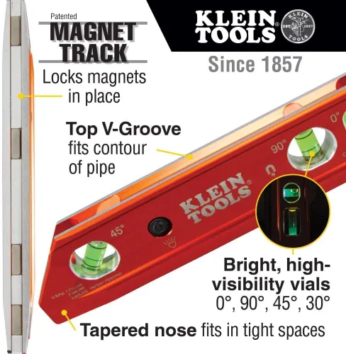 Vista 3 de Klein Tools Juego de llaves hexagonales 935RBLT de nivel (9 pulgadas) y 70550