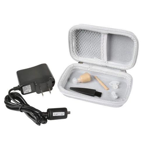 Vista 5 de Amplificador de sonido biónico recargable con estuche de viaje, kit de limpieza, cargador, 45 db máx