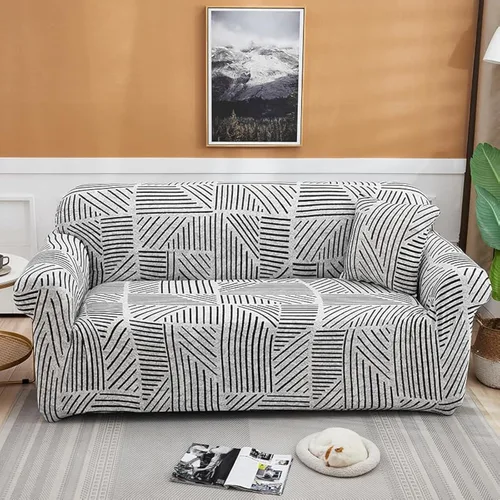 Vista 10 de AURLOE Funda de sofá estampada, Funda elástica para sillón, juego de fundas de sofá biplaza con patrones para sillón con cojines de 2 plazas, JBR