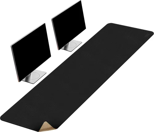 Vista 15 de Vyaaa 63" x 24" PU Leather Desk Mat, Black Large Mouse Pad Extra Large Office Desk Mat, Non-Slip Desk Blotter, Laptop Desk Pad, Waterproof Desk