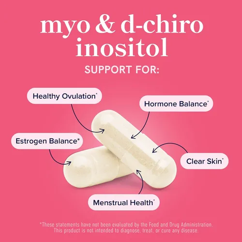 Vista 2 de SMNutrition Suplemento DIM para mujeres, mio-inositol y D-Chiro inositol Paquete de equilibrio hormonal con proporción 40:1 (30 porciones)