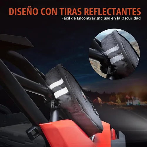 Vista 5 de Kemimoto Bolsa de Almacenamiento para Correa de Transmisión UTV Porta Correa CVT con Tira Reflectante Compatible con Todos los UTVs