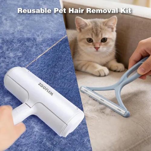Vista 2 de Rodillo removedor de pelo de mascotas, una herramienta reutilizable de depilación de mascotas, adecuado para sofás, muebles, alfombras, automóviles