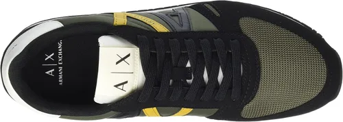 Vista 5 de AX ARMANI EXCHANGE Zapatos deportivos de cuero con logotipo para hombre Blanco