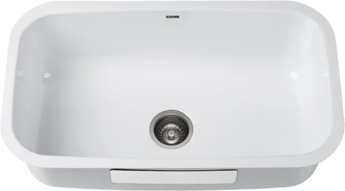 Vista 7 de Kraus Pintura Fregadero de cocina de acero con esmalte porcelánico de 21 pulgadas, montura por debajo, cuenco simple, en blanco, KE1US21GWH