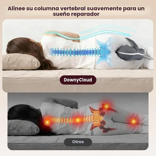 Vista 4 de Almohada de rodilla de espuma viscoelástica para dormir de lado, almohada de apoyo con diseño de recorte de corazón y correa ajustable, almohada