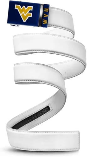 Vista 64 de Mission Belt Con licencia oficial de la NC Alabama Crimson Tide Crimson Tide (Cuero Negro)