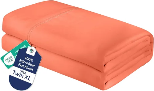 Vista 91 de Royale Linens Sábana Plana Individual – Sábanas Planas de Microfibra Cepillada Ultra Suave 1800 Solamente – Sin Arrugas y Resistentes a las Manchas