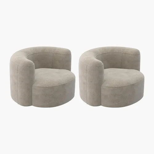 Vista 11 de Acanva - Sofá de terciopelo con respaldo curvo y diseño moderno de lujo, sofá minimalista cómodo para sala de estar, apartamento, espacio