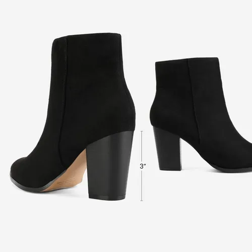 Vista 4 de DREAM PAIRS Botines de tacón grueso de bloque para mujer