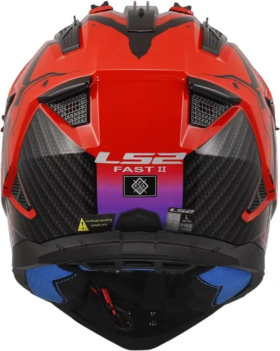 Vista 3 de LS2 Helmets Gate II - Casco integral para motocicleta MX Brillo lavado rojo/azul/morado