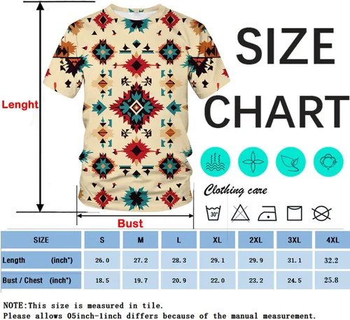 Vista 5 de Camiseta de manga corta con cuello redondo y diseño azteca divertido