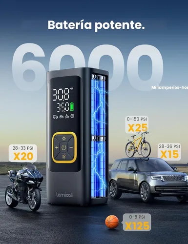 Vista 4 de Lamicall Compresor de aire portátil para inflador de neumáticos