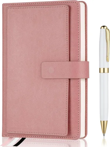 Vista 9 de Cuaderno Ejecutivo con Líneas, 256 Páginas, Rayado Universitario, Tapa Dura de Cuero A5, Bolígrafo Incluido, con Bolsillo para Notas; Cuadernos