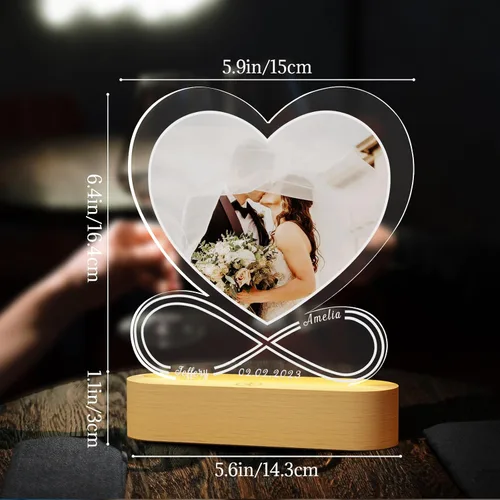 Vista 3 de LUCKOR Regalos personalizados que llegan antes del día de San Valentín, regalos de San Valentín para él y ella, marco de fotos personalizado