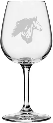 Vista 70 de Abaco Barb Body Horse - Copa de vino grabada multiusos (12.75 onzas) Unique Gifts for Horse Lovers, Personalized Wine Glasses, All-Purpose