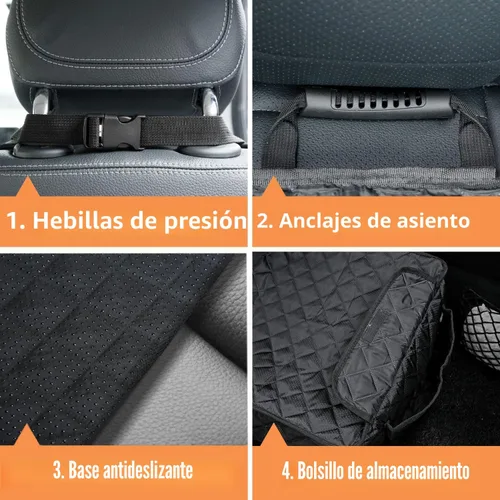 Vista 7 de PETICON Funda impermeable para asiento delantero de automóvil, 2 unidades Negro