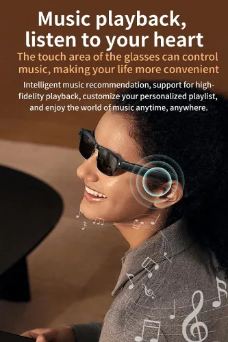 Vista 3 de Lentes de cámara inteligente para fotos, audio y videos, grabación HD de 8 MP, batería 7H, gafas de cámara AI ligeras para hombres y mujeres