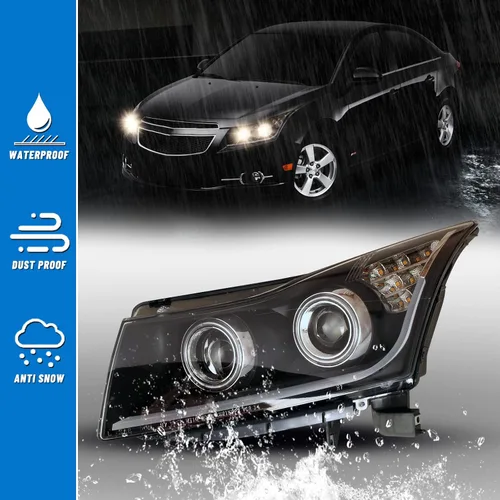 Vista 6 de Faros delanteros LED aptos para Chevy Cruze Chevrolet 2011, 2012, 2013, 2014, 2015, 2016, 2016, faros delanteros, 1 par