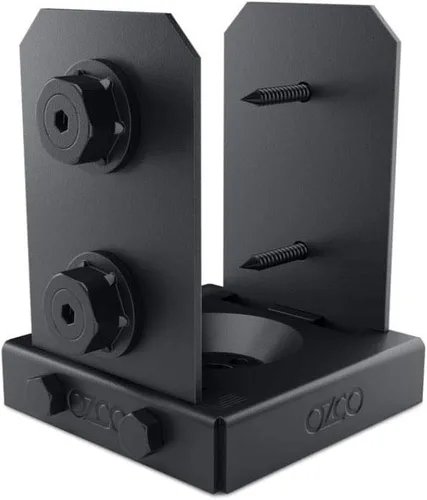 Vista 12 de OZCO Kit de base de poste de madera de hierro, 6 x 6 pulgadas, 1 kit con herrajes, negro