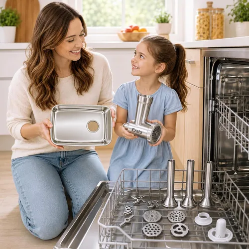 Vista 7 de Accesorios para picadora de carne de acero inoxidable EZATO para KitchenAid, embutidora de salchichas, compatible con todos los modelos de batidora