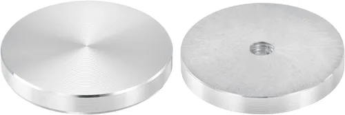 Vista 38 de uxcell M6 Rosca 0.787 in de diámetro de forma redonda de aluminio disco hardware 1pcs, aluminio círculo disco vidrio adaptador superior para mesa