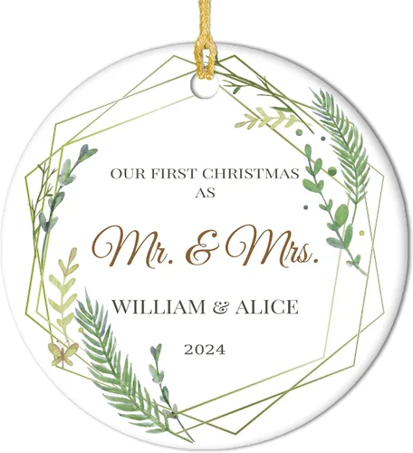 Vista 24 de Adornos personalizados para la primera Navidad del bebé 2024 con nombre y texto, adorno de elefante personalizado para bebés recién nacidos